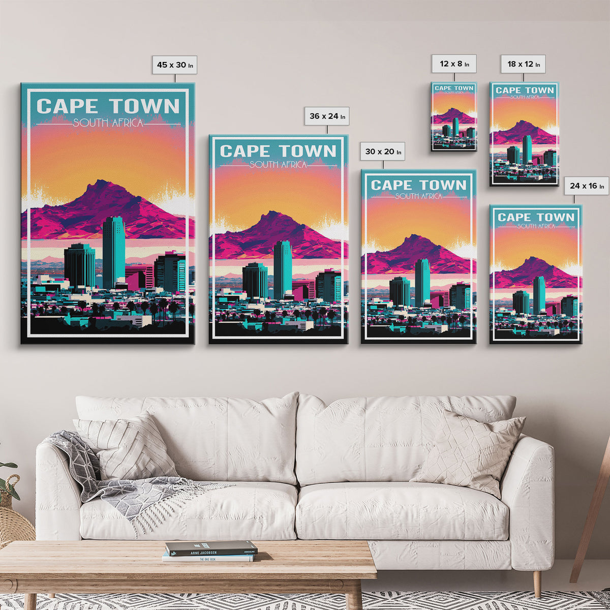 Cape Town, South Africa Wall Art, Africa Travel Poster, Travel Wall Print, Travel Poster, Travel Wall Art, Canvas Wall Print