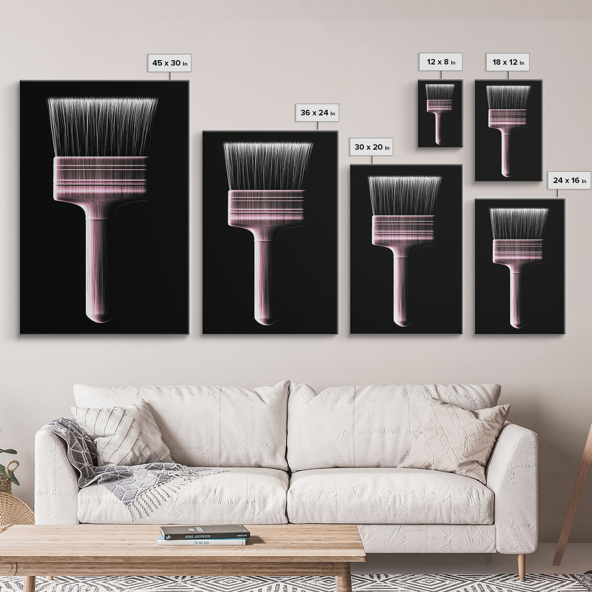 Paint Brush Wall Decor, Brush Art, Craft Room Wall Art, Minimalist Print, Wall Decor, Canvas Print, Wall Art, Framed Canvas