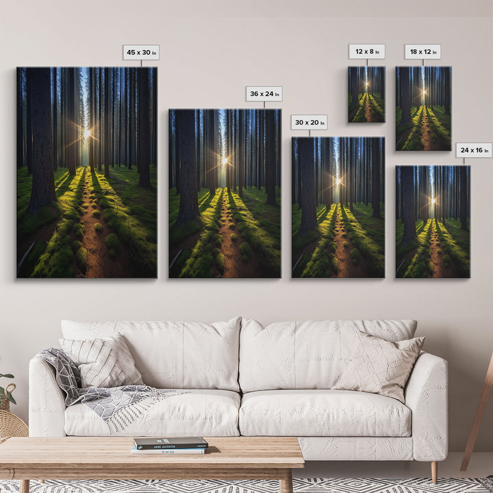 Sunset Wall Decor, Nature Print, Forest Path Wall Art, Trees Wall Art, Photography Print, Wall Decor, Canvas Print, Wall Art, Framed Canvas