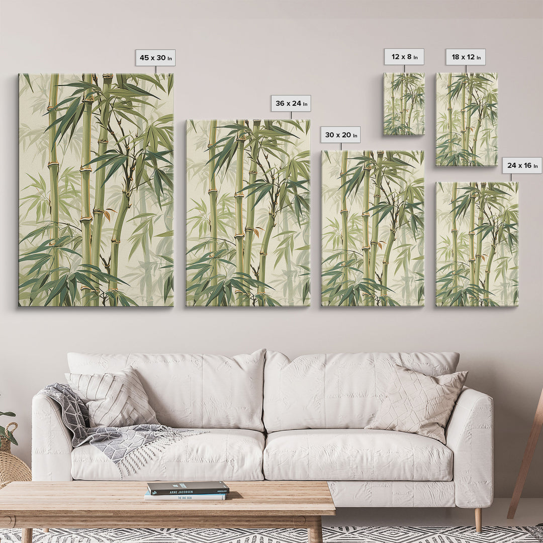 Minimalist Bamboo Wall Art Canvas Print, Zen / Meditation Decor