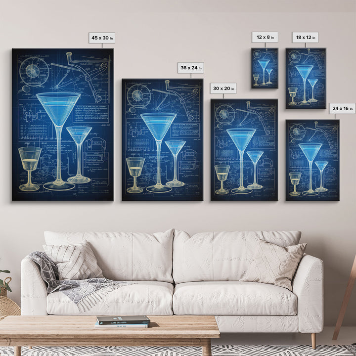 Cocktail Wall Art, Bar Cart Art, Watercolor Cocktail, Canvas Print, Wall Art, Vertical Art, College Dorm Decor, Best Friend Gifts, RV Decor