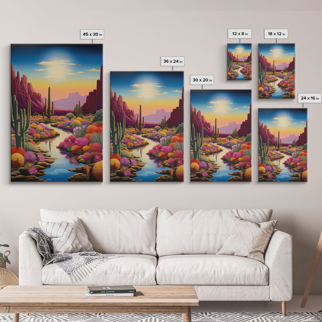 Desert Wall Art, Cactus Art, Nature Print, Canvas Print, Wall Art, Vertical Art, First Home Gift, Wall Art Prints, Living Room Prints