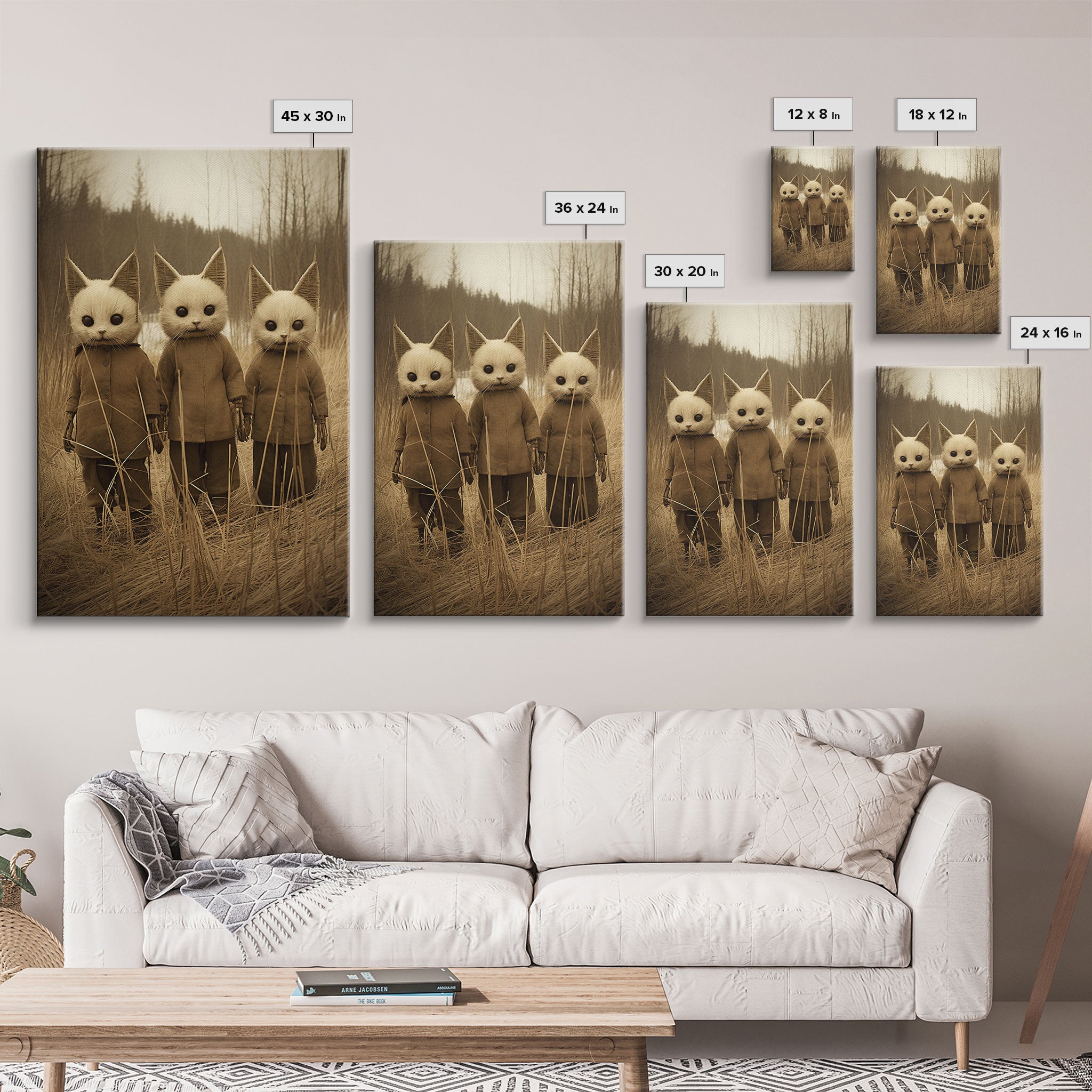 Horror Home Decor, Creepy Wall Decor, Dark Art Print, Black And White, Canvas Print, Wall Art, Vertical Print, Home Decor, Wall Decor