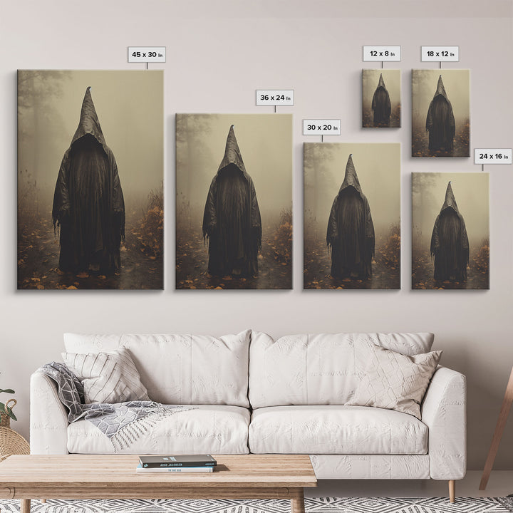 Horror Art Print, Dark Art Print, Witch Wall Decor, Gothic Wall Decor, Canvas Print, Wall Art, Vertical Print, Home Decor, Wall Decor