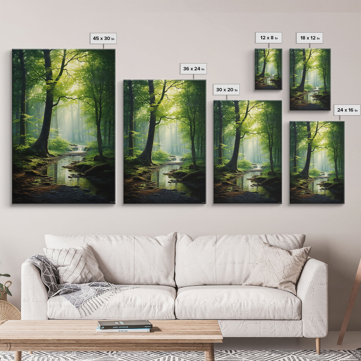 Forest Wall Art, Nature Inspired Art, Trees Art, Canvas Print, Wall Art, Vertical Print, Engagement Gift, Camper Wall Decor, Bedroom Prints