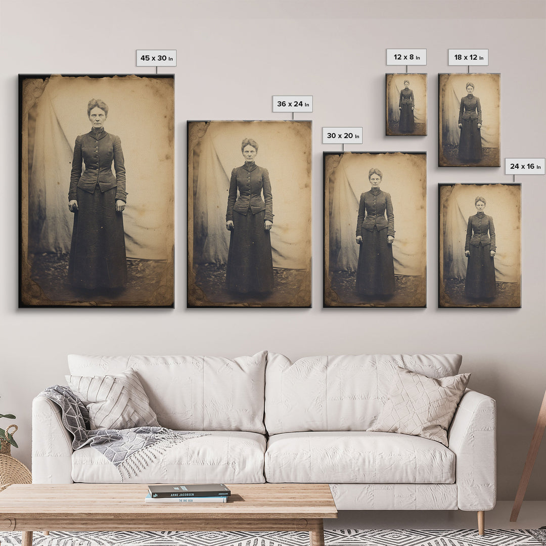 Portrait From Photo, Victorian Wall Art, Antique Photograph, Canvas Print, Wall Art, Vertical Print, Southern Decor, Victorian Woman