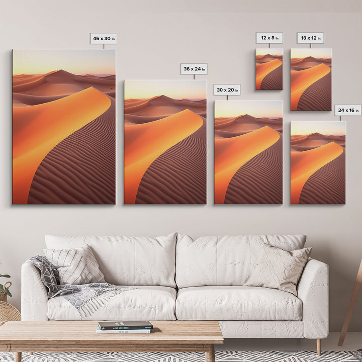 Desert Ladscape, Sand Dunes Art Print, Desert Art, Canvas Print, Wall Art, Vertical Art, Office Wall Decor, Landscape Print, Family Room Art