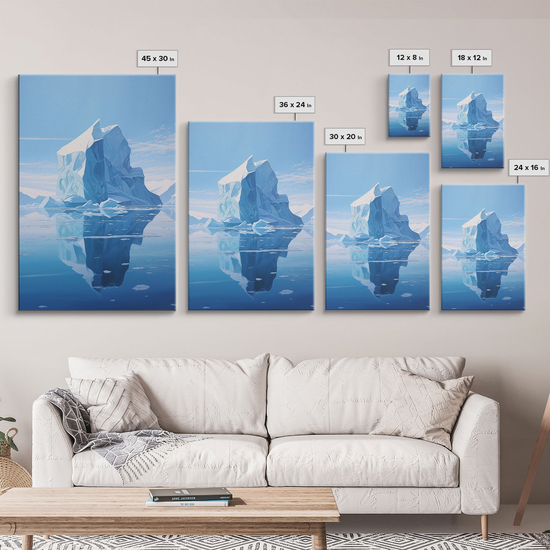 Seascape Wall Print, Iceberg Wall Art, Iceland Wall Art, Canvas Print, Wall Art, Vertical Art, Living Room Wall Art, Gift Ideas, Room Decor