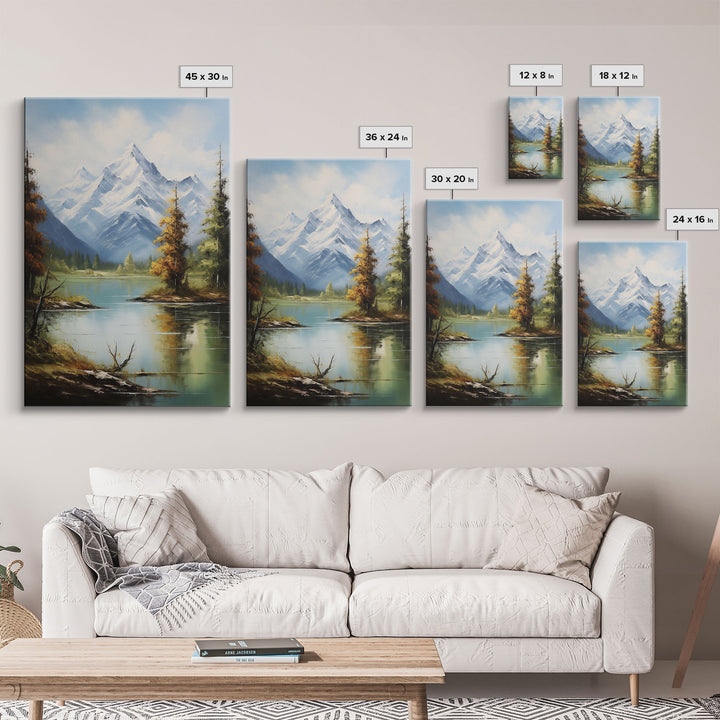 Lake Wall Art, Mountains Wall Print, Nature Landscape Print, Canvas Print, Wall Art, Vertical Art, Bedroom Prints, Home Decor Prints