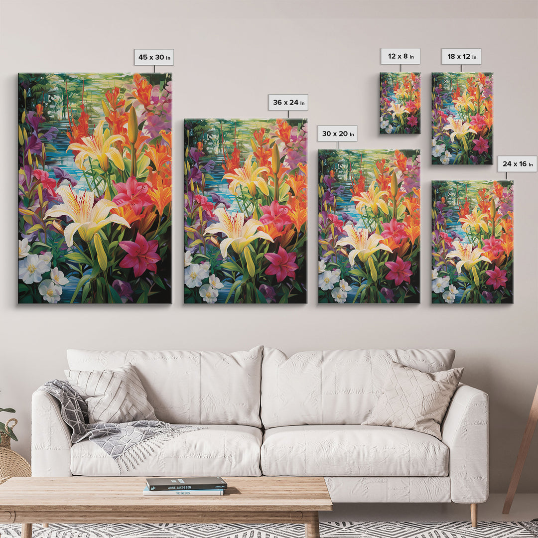 Flowers Wall Print, Floral Art, Calla Lily Print, Spring Art, Canvas Print, Wall Art, Vertical Art, Congratulations Gift, Country Home Art