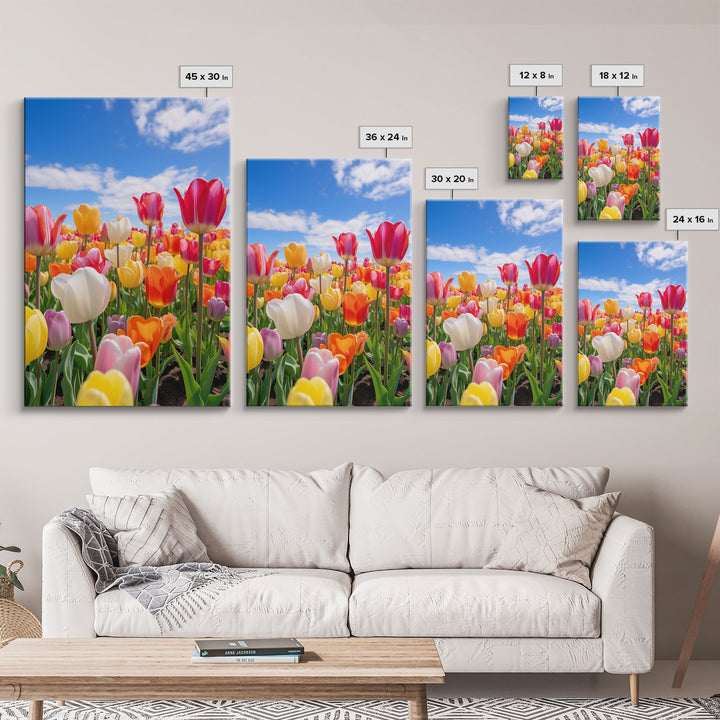 Flower Wall Art, Colorful Wall Art, Tulip Print, Canvas Print, Wall Art, Vertical Art, Friendship Gift, College Dorm Decor, Farmhouse Art