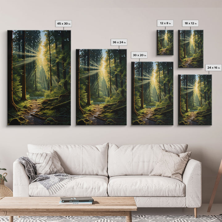 Forest Wall Print, Trees Art Print, Sunset Canvas Print, Wall Art, Vertical Art, Landscape Print, Gift For Boss, College Dorm Decor