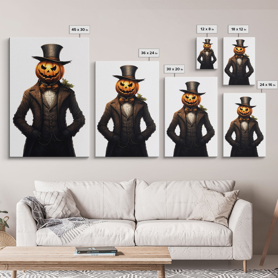 The Victorian Jack O Lantern Man, Vintage Halloween Art, Macabre Halloween Decoration, Dark Macabre, Goth Art, Pumpkin Patch Horror