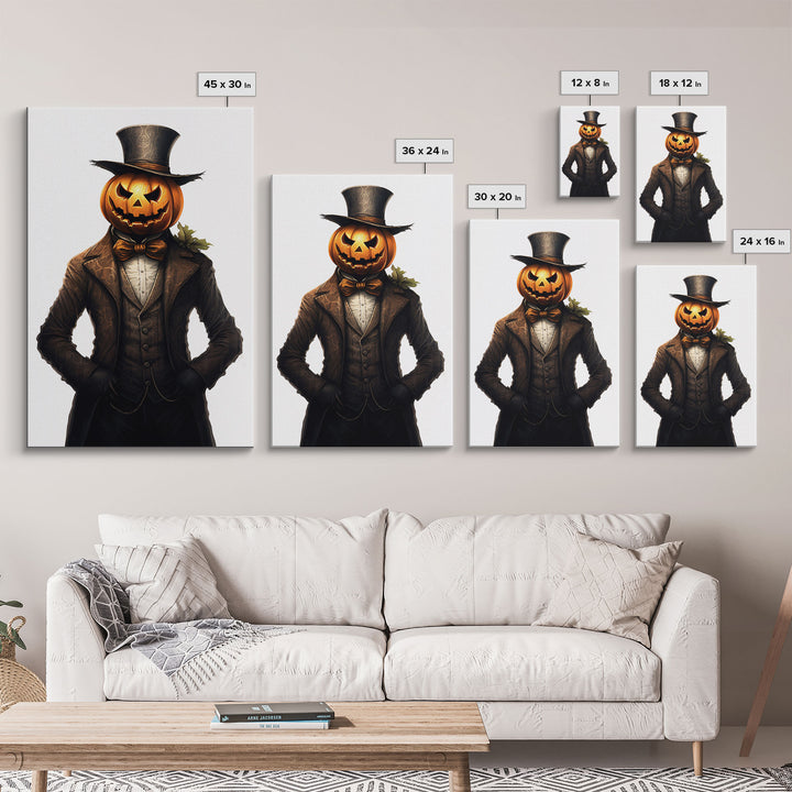 The Victorian Jack O Lantern Man, Vintage Halloween Art, Macabre Halloween Decoration, Dark Macabre, Goth Art, Pumpkin Patch Horror