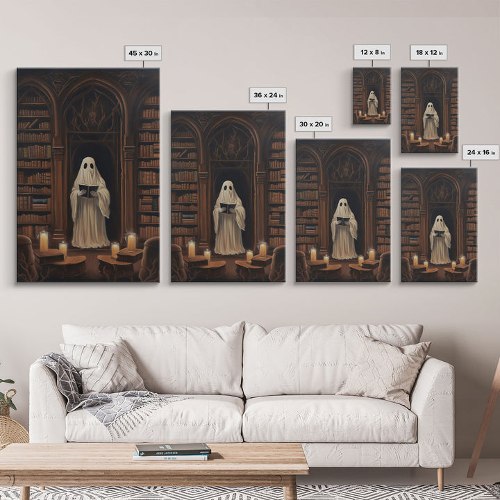 Spooky Fine Art Print, Halloween Ghost Art, Fall Artwork, Fall Decor, The Ghost Of The Library