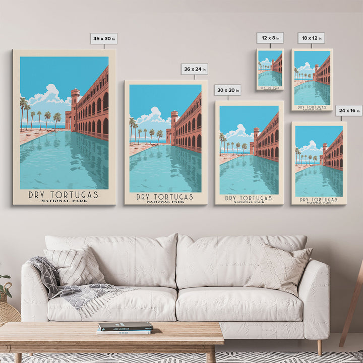Dry Tortugas National Park Florida Travel Art, National Park Print, Minimalist Travel Art, Midcentury Modern Style Landscape Painting