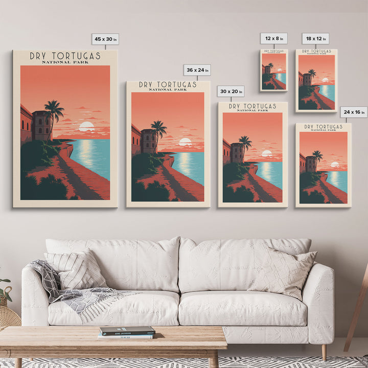 Dry Tortugas National Park FloridaTravel Art, National Park Print, Minimalist Travel Art, Midcentury Modern Style Landscape Painting