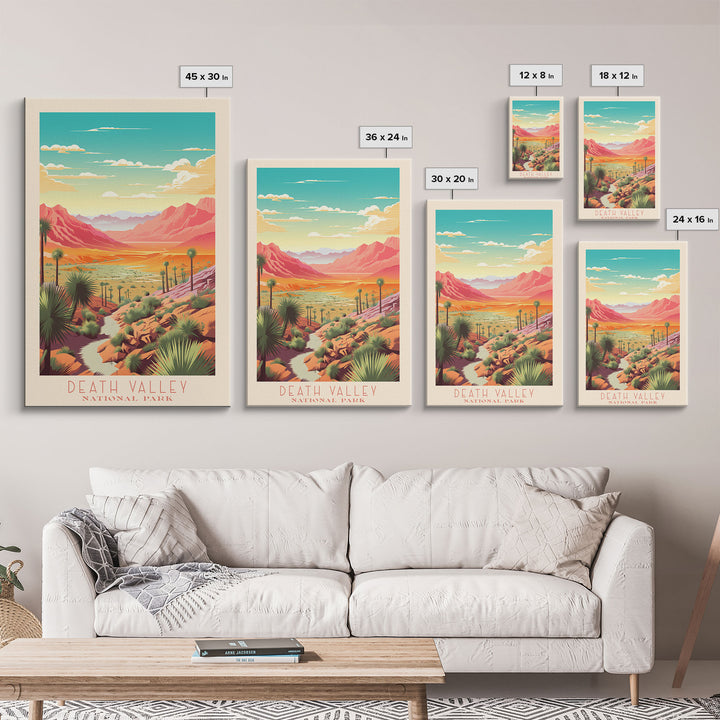 Death Valley National Park Travel Poster Print, Canvas Print Wall Art, California Travel Art, Midcentury Modern Travel Decor, MCM Wall Art