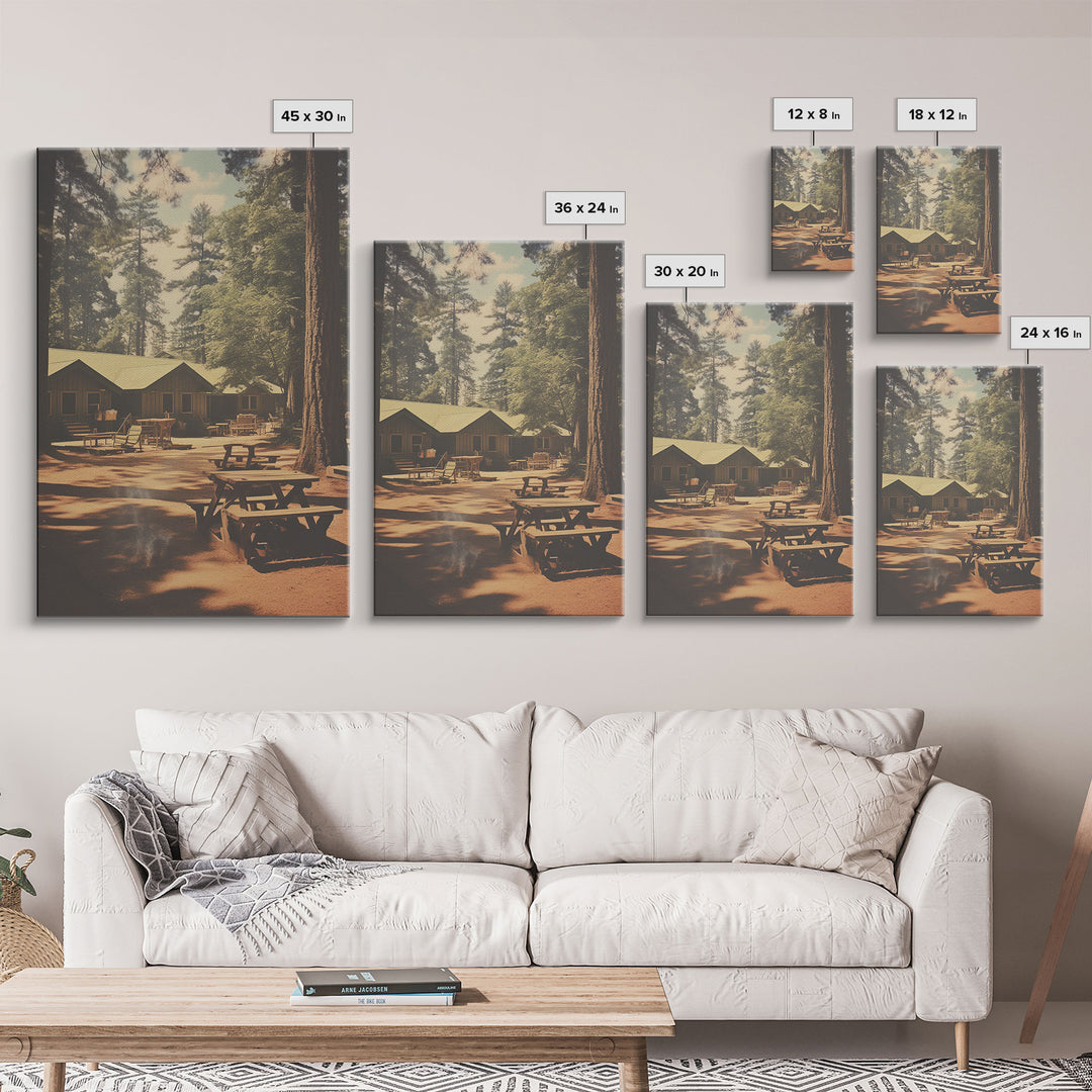 Camp Decor, Outdoor Wall Art, Cabin Wall Art, Canvas Print, Wall Hanging, Portrait Art, Teacher Gift, Apartment Wall Decor, Ranch Wall Art