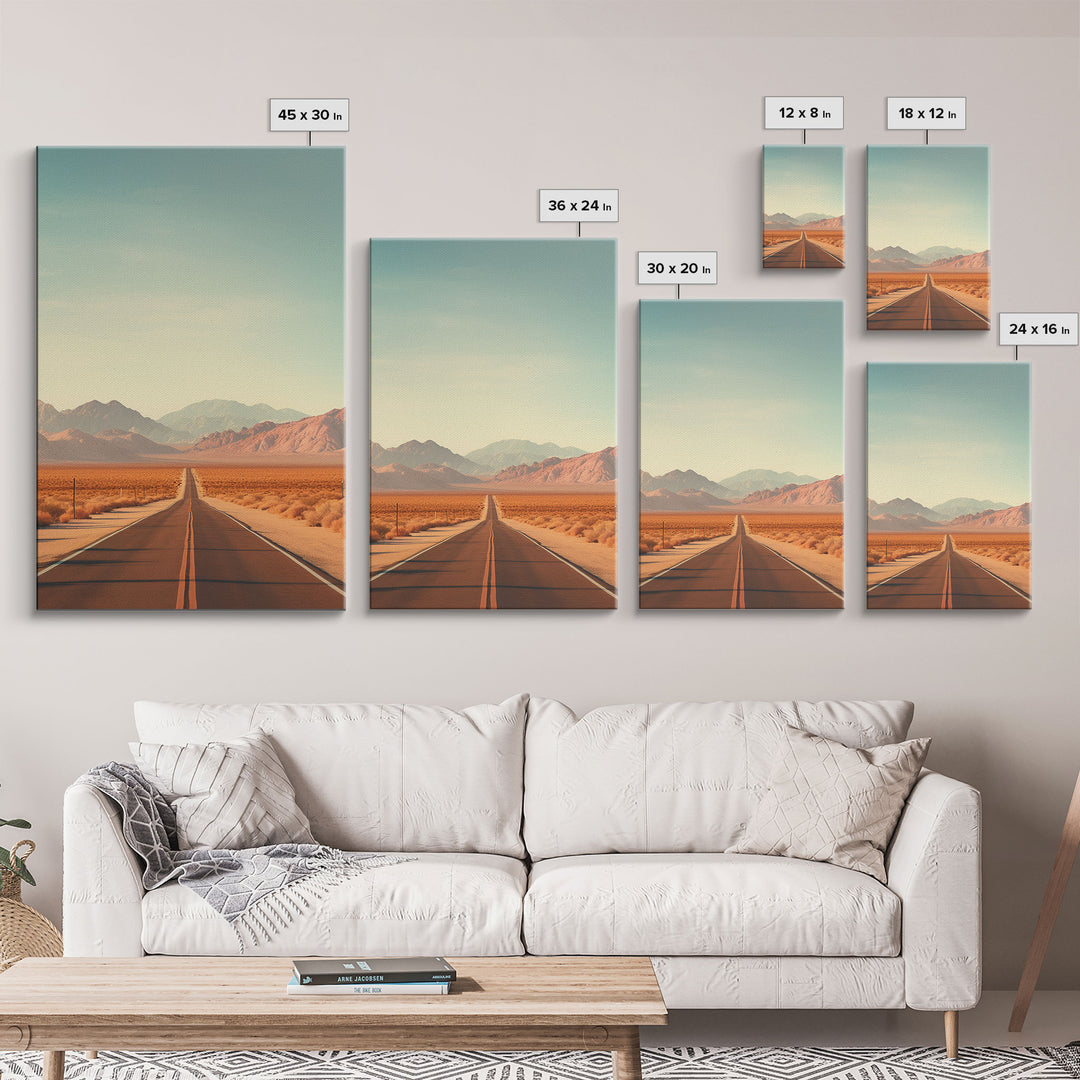 Desert Landscape, Desert Wall Art, Mountains Wall Art, Canvas Print, Wall Hanging, Portrait Art, Home Decor Prints, Office Wall Decor
