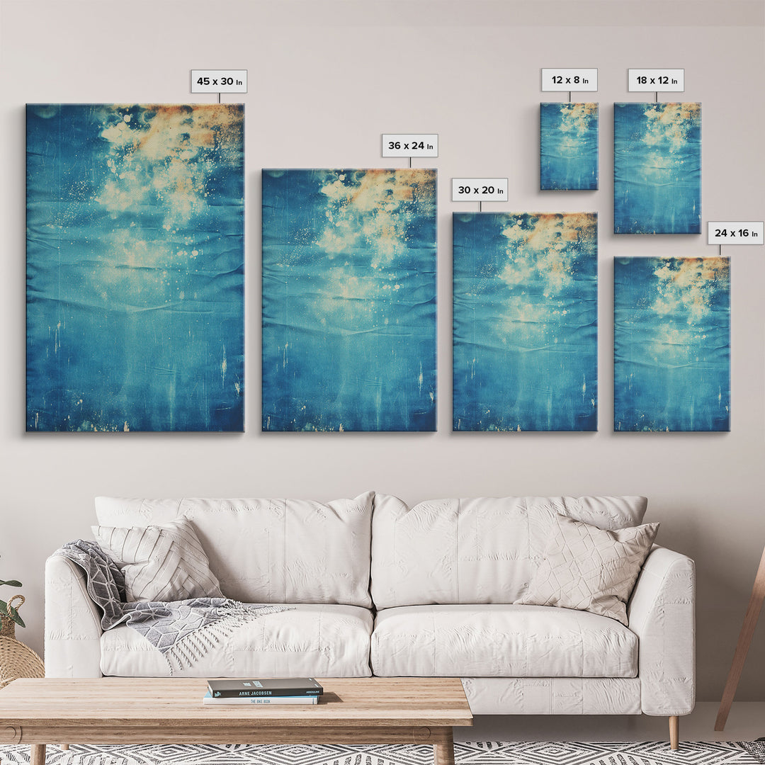 Denim Canvas Print Wall Art, Tie Dye Denim Texture Print On Canvas, Unique Wall Art, Boho Style Art, Minimalist Wall art