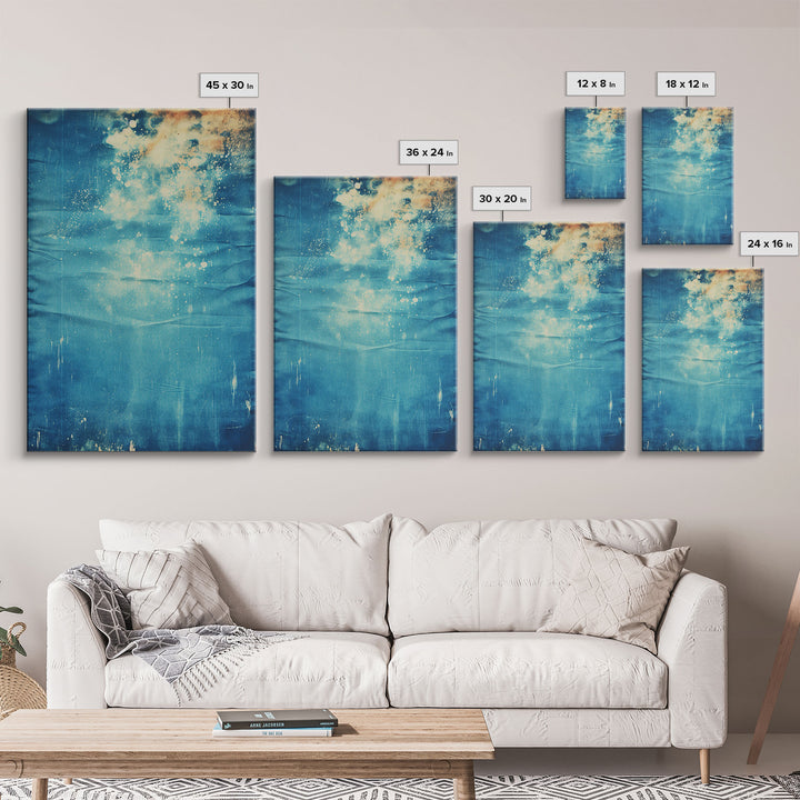 Denim Canvas Print Wall Art, Tie Dye Denim Texture Print On Canvas, Unique Wall Art, Boho Style Art, Minimalist Wall art
