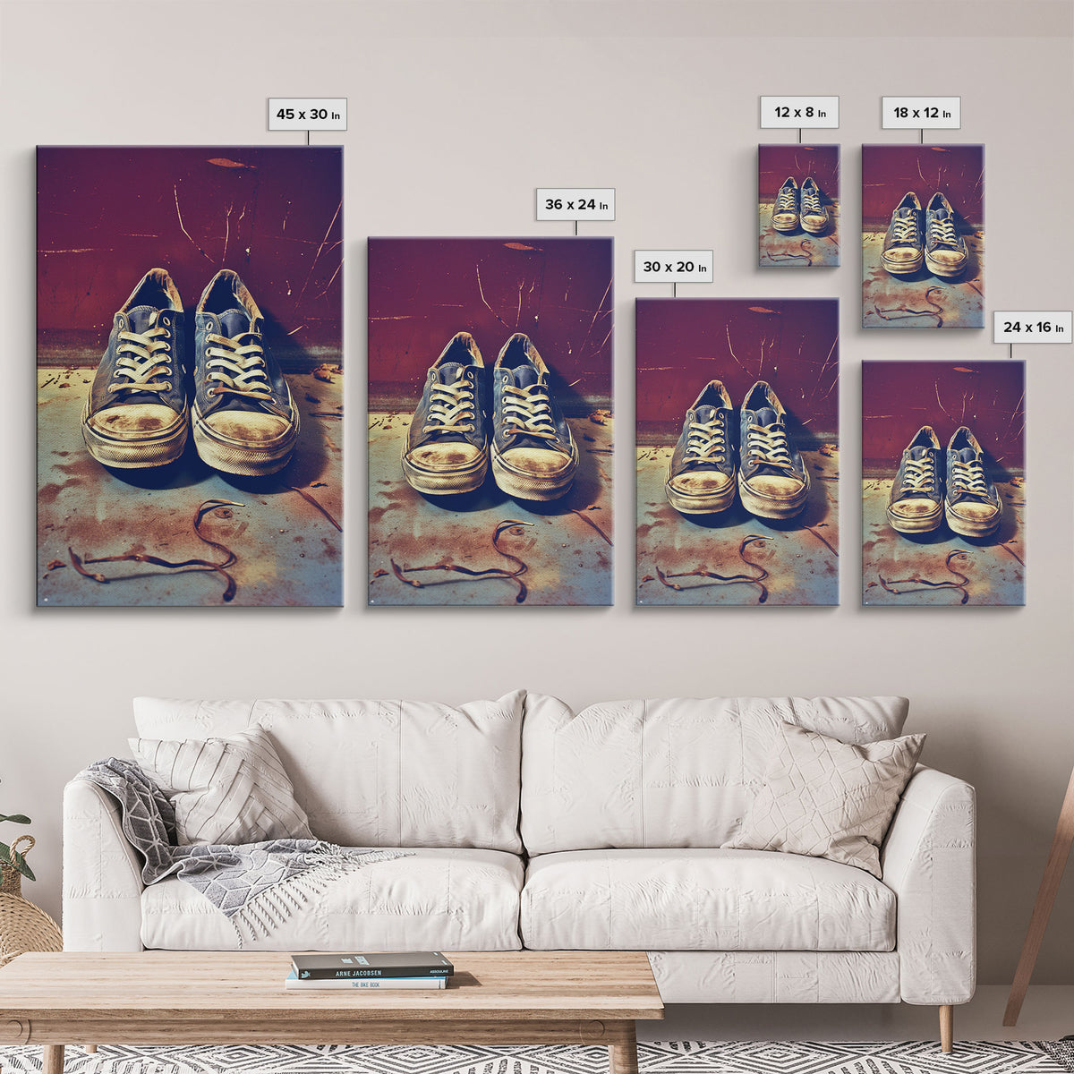 Sneaker Art, Shoe Wall Art, Sneaker Head, Canvas Print, Wall Hanging, Portrait Art, Fashion Wall Art, Gift For Her, Home Wall Decor
