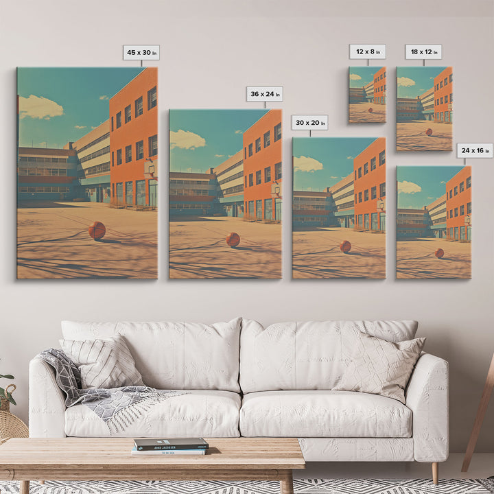 An Abandoned 1970s High School, Photography Print, Framed Canvas Print, Back To School, Liminal Art