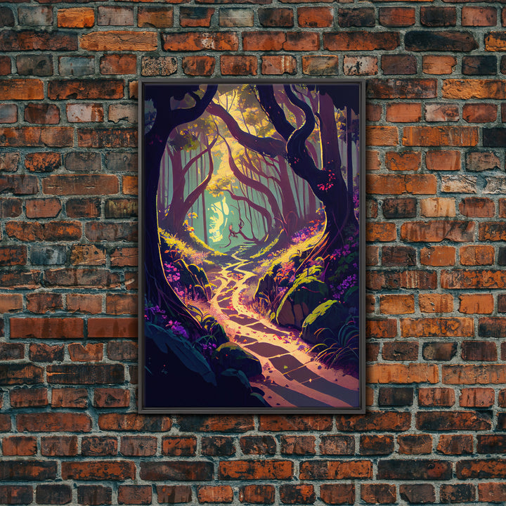 Path Into The Wood Forest Nature Trees Fine Art Print, Wall Decor, Wall Poster, Wall Art Print