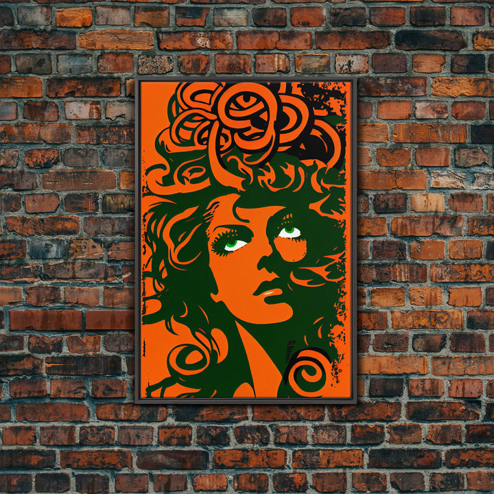 Nordic Medusa Pop Art Canvas Print, Classic Portrait Posters and Prints, Canvas for Living Room Home Decor, ready to hang canvas print