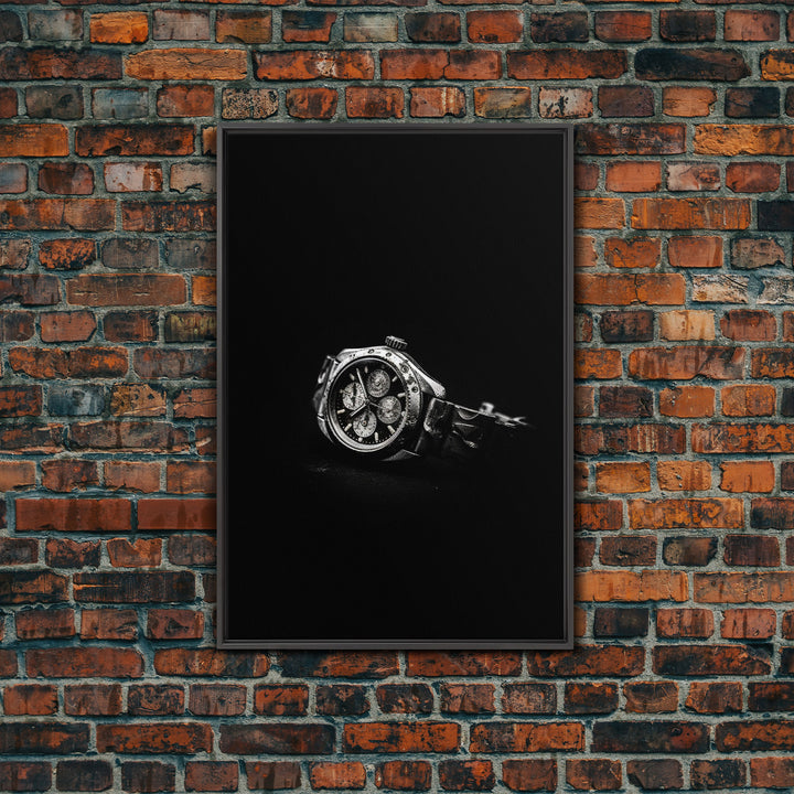 Classic Wrist Watch Wall Art, Watch Art, Watch Face, Black And White, Minimalist Print, Wall Decor, Canvas Print, Wall Art, Framed Canvas