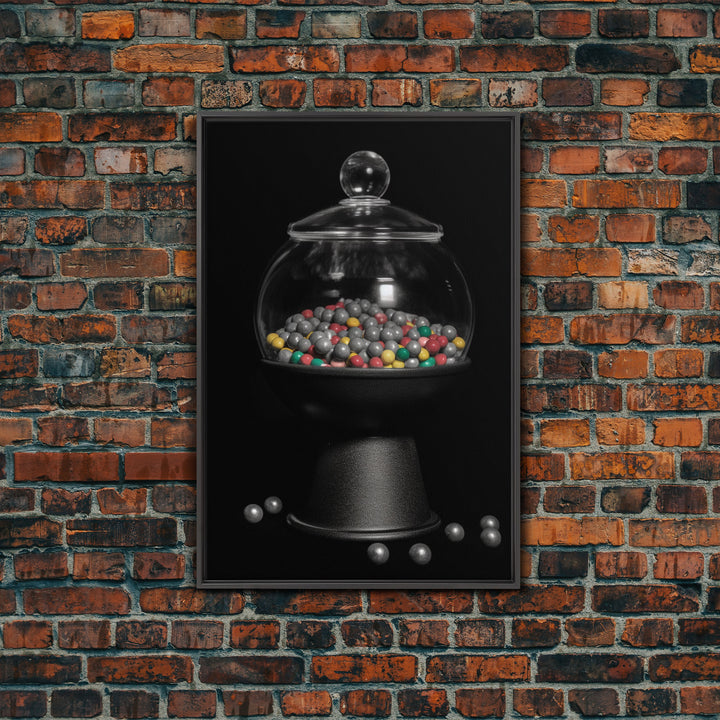 Gumball Machine Wall Art, Candy Dispenser Wall Decor, Kitchen Art, Minimalist Print, Wall Decor, Canvas Print, Wall Art, Framed Canvas