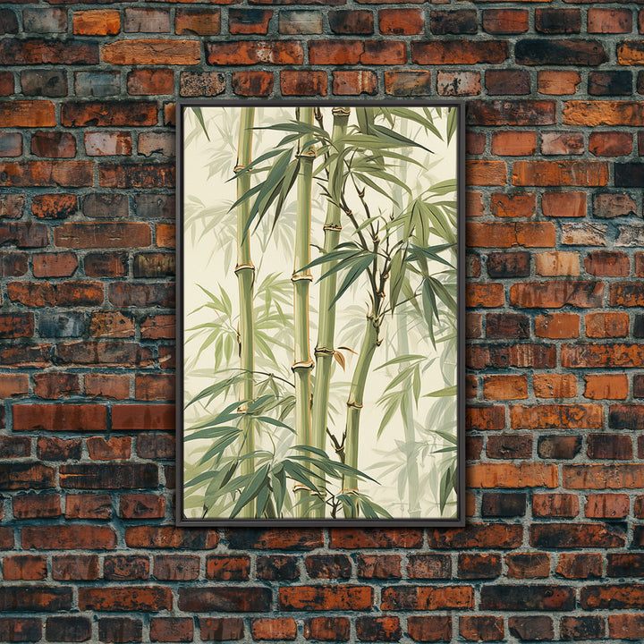 Minimalist Bamboo Wall Art Canvas Print, Zen / Meditation Decor