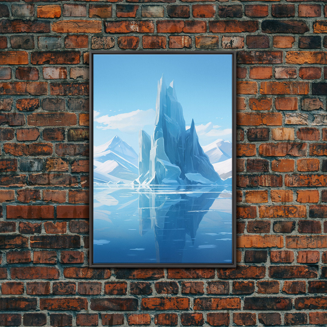 Iceberg Wall Art, Iceland Wall Art, Seascape Wall Print, Canvas Print, Wall Art, Vertical Art, Gift For Family, Above Couch Wall Art
