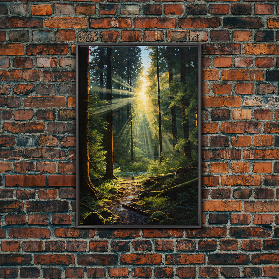 Forest Wall Print, Trees Art Print, Sunset Canvas Print, Wall Art, Vertical Art, Landscape Print, Gift For Boss, College Dorm Decor