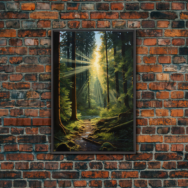 Forest Wall Print, Trees Art Print, Sunset Canvas Print, Wall Art, Vertical Art, Landscape Print, Gift For Boss, College Dorm Decor