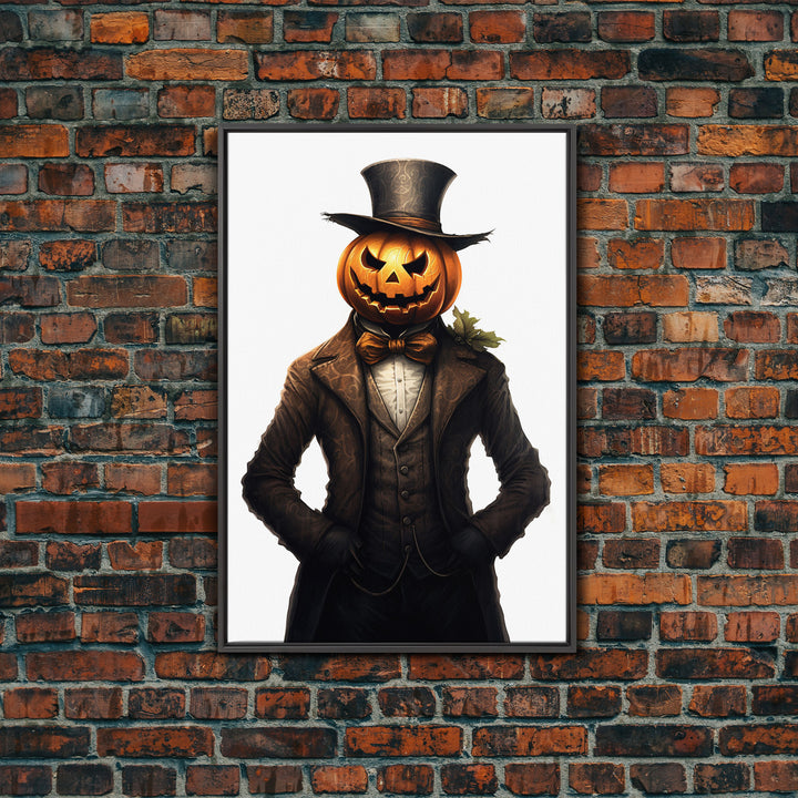 The Victorian Jack O Lantern Man, Vintage Halloween Art, Macabre Halloween Decoration, Dark Macabre, Goth Art, Pumpkin Patch Horror
