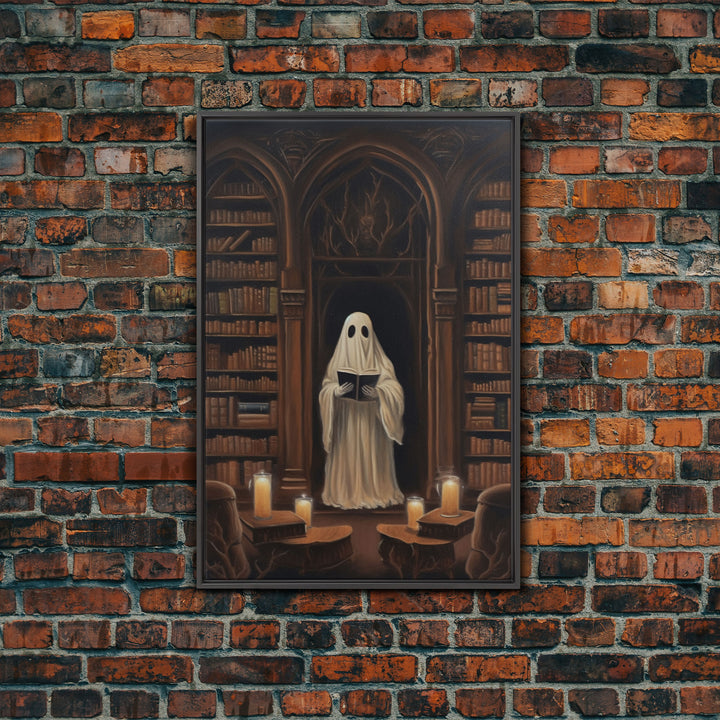 Spooky Fine Art Print, Halloween Ghost Art, Fall Artwork, Fall Decor, The Ghost Of The Library
