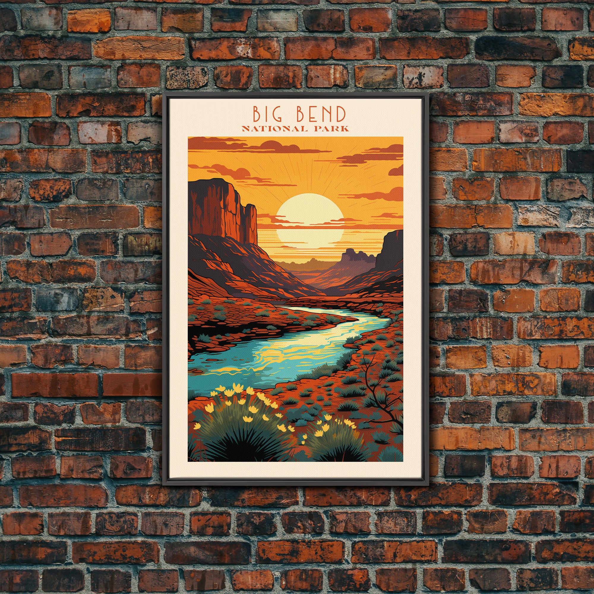 Big Bend National Park, Framed Wall Art Canvas Print, Travel