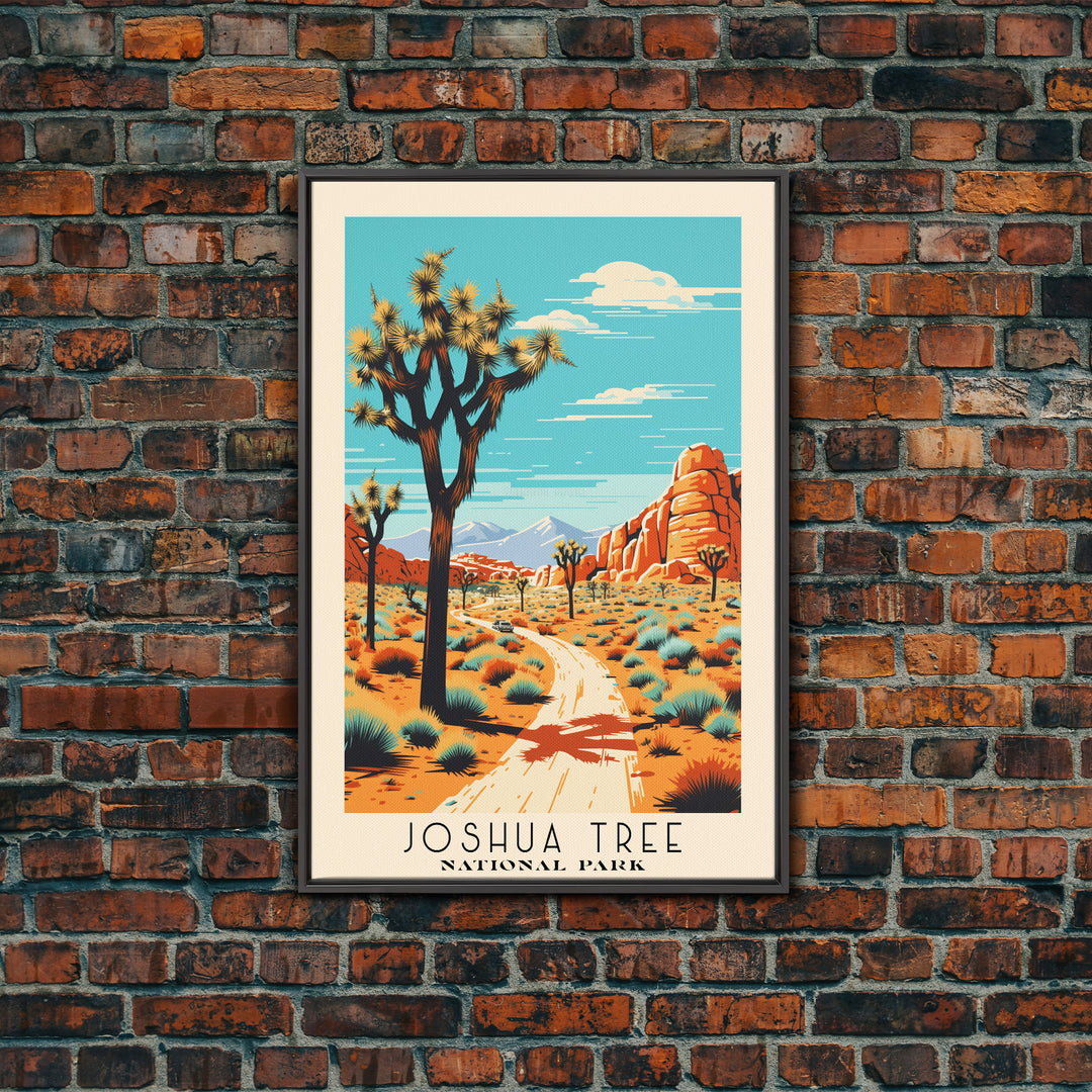 Joshua Tree National Park California Travel Art, National Park Print, Minimalist Travel Art, Midcentury Modern Style Landscape Painting