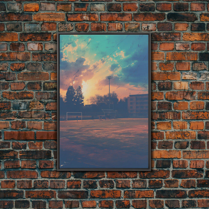 Football Field, Kids Wall Art, Canvas Print, Wall Hanging, Portrait Art, Soccer Coach Gift, Soccer Wall Art, Family Home Art, Dorm Room Art