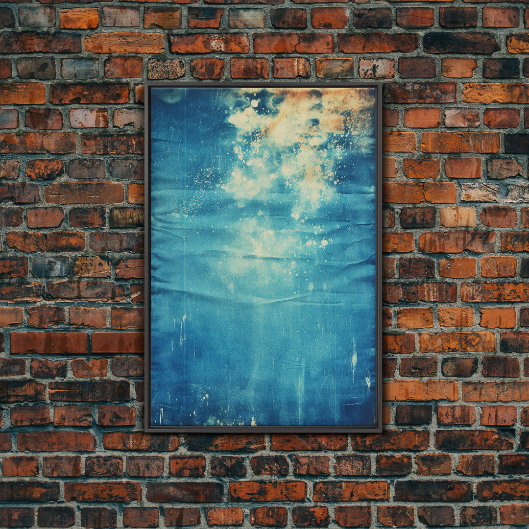 Denim Canvas Print Wall Art, Tie Dye Denim Texture Print On Canvas, Unique Wall Art, Boho Style Art, Minimalist Wall art