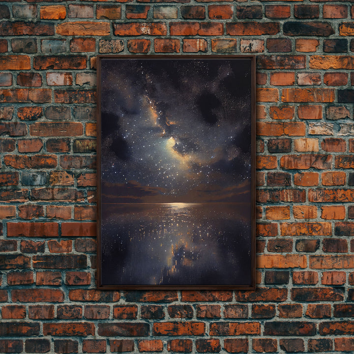 Ocean Reflection Night Sky Stars Galaxy Fine Art Print, Wall Art Print, Wall Poster, Wall Décor