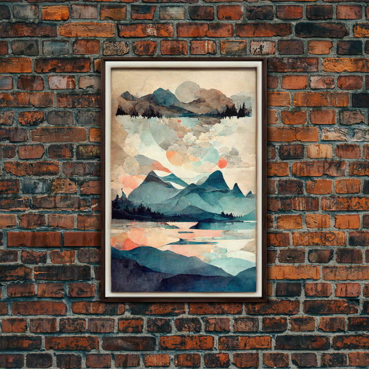Canvas Home Artwork Decoration Nordic Style Abstract Color Canvas Wall Art for Living Room, Bedroom, Office Art Water Color Landscape