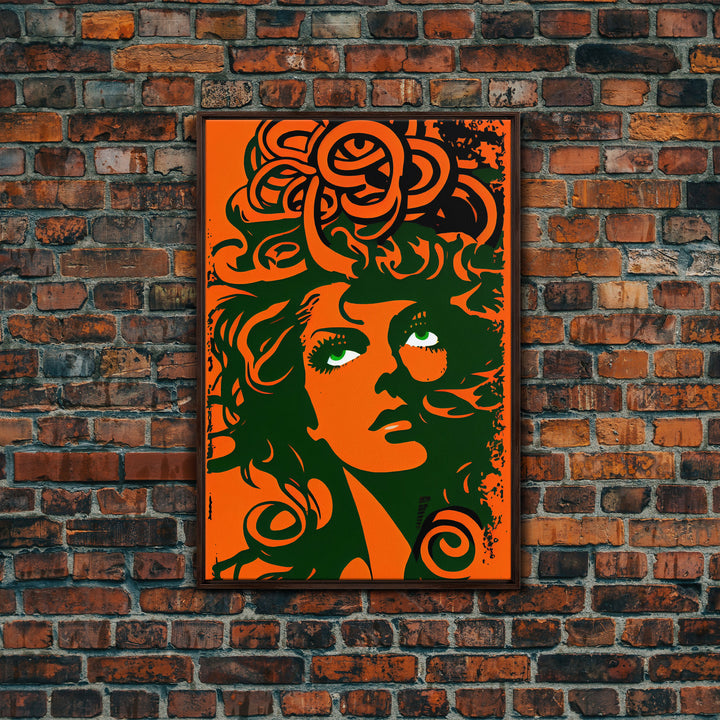 Nordic Medusa Pop Art Canvas Print, Classic Portrait Posters and Prints, Canvas for Living Room Home Decor, ready to hang canvas print