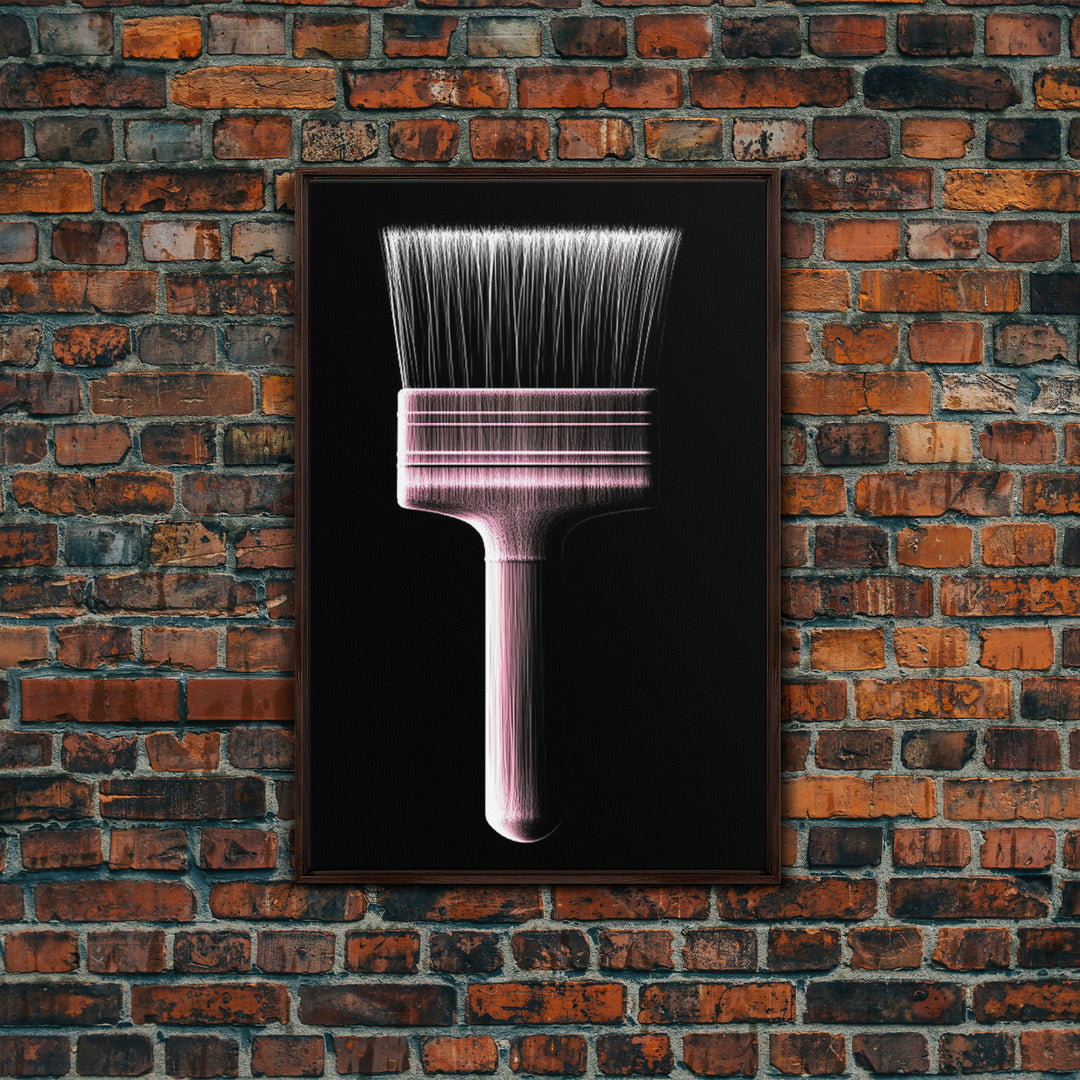 Paint Brush Wall Decor, Brush Art, Craft Room Wall Art, Minimalist Print, Wall Decor, Canvas Print, Wall Art, Framed Canvas
