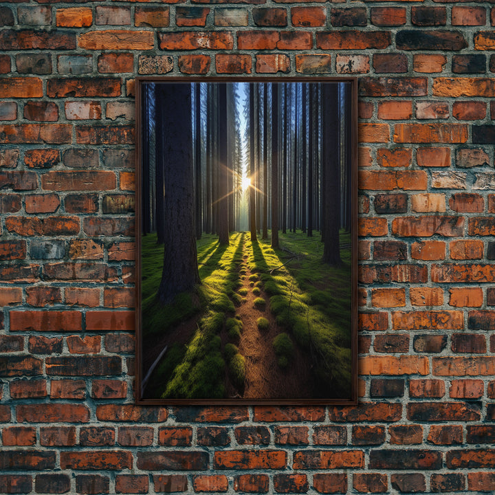 Sunset Wall Decor, Nature Print, Forest Path Wall Art, Trees Wall Art, Photography Print, Wall Decor, Canvas Print, Wall Art, Framed Canvas