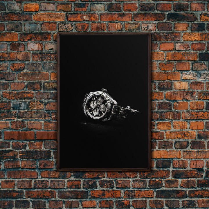 Classic Wrist Watch Wall Art, Watch Art, Watch Face, Black And White, Minimalist Print, Wall Decor, Canvas Print, Wall Art, Framed Canvas