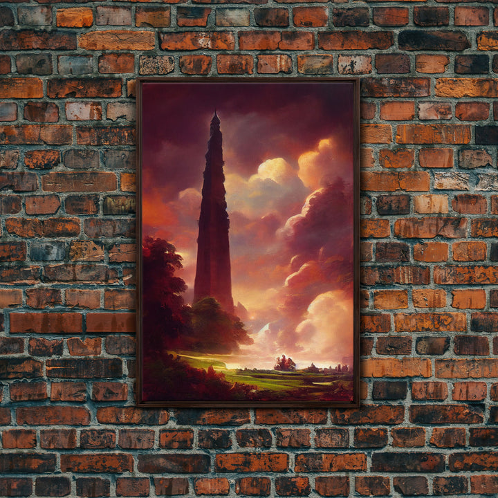 Dark Tower, High Fantasy Art Canvas Print, unique wall art, fantasy concept art
