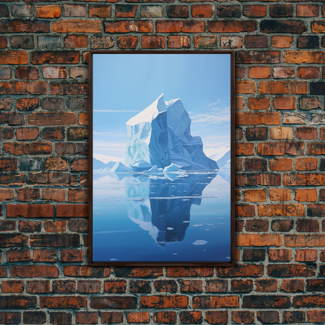 Seascape Wall Print, Iceberg Wall Art, Iceland Wall Art, Canvas Print, Wall Art, Vertical Art, Living Room Wall Art, Gift Ideas, Room Decor